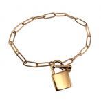 Armband Dames RVS Gold Plated Paperclipschakels Armband + Ha, Staal, Birgitta-Gracht 33, 6465 EL Kerkrade, Nederland, Verzenden