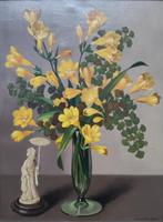 Joannes B. N. Van Gent (1891-1974) - Stilleven met fresia's, Antiek en Kunst, Kunst | Schilderijen | Klassiek, Ophalen of Verzenden