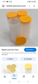 Gezocht, lege tubes tbv Maple Leaf munten, Ophalen of Verzenden, Zilver