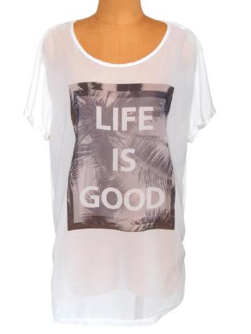 Summum Woman top, life is good, wit, Mt. XXL beschikbaar voor biedingen