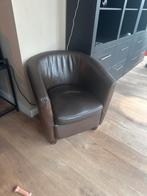Leren fauteuil - bruin, Ophalen, Minder dan 50 cm, Gebruikt, Minder dan 75 cm