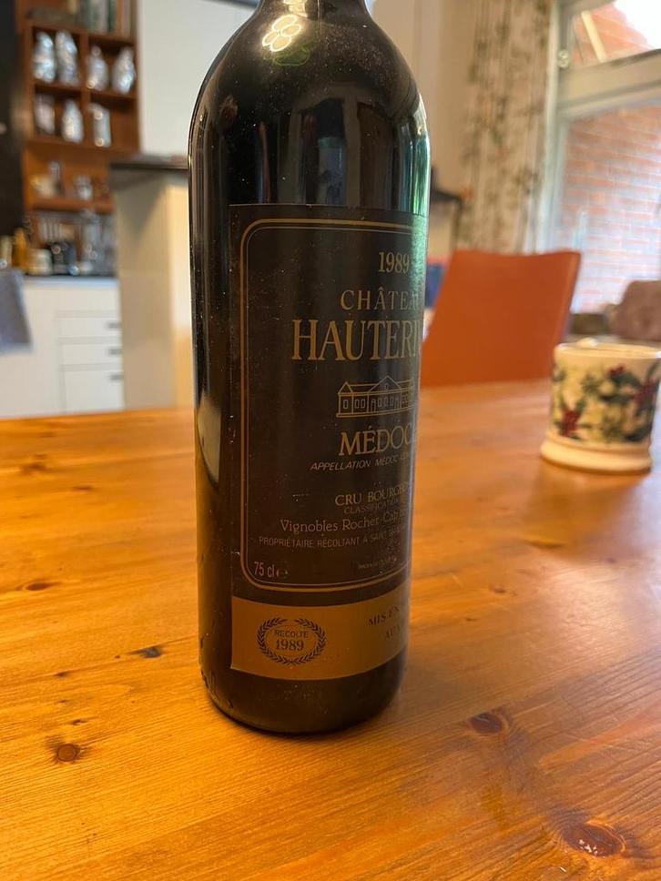 3 flessen Château Hauterive Médoc Cru Bourgeois 1989, Verzamelen, Wijnen, Gebruikt, Rode wijn, Frankrijk, Vol, Ophalen of Verzenden