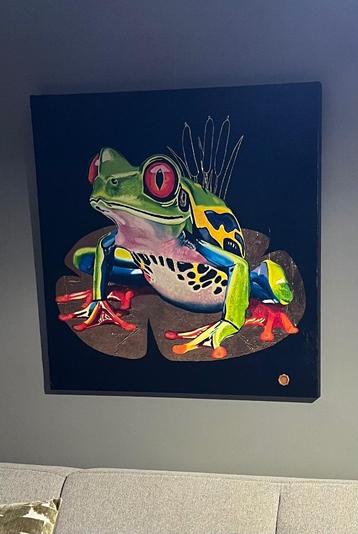 Kikker schilderij handgemaakt  beschikbaar voor biedingen
