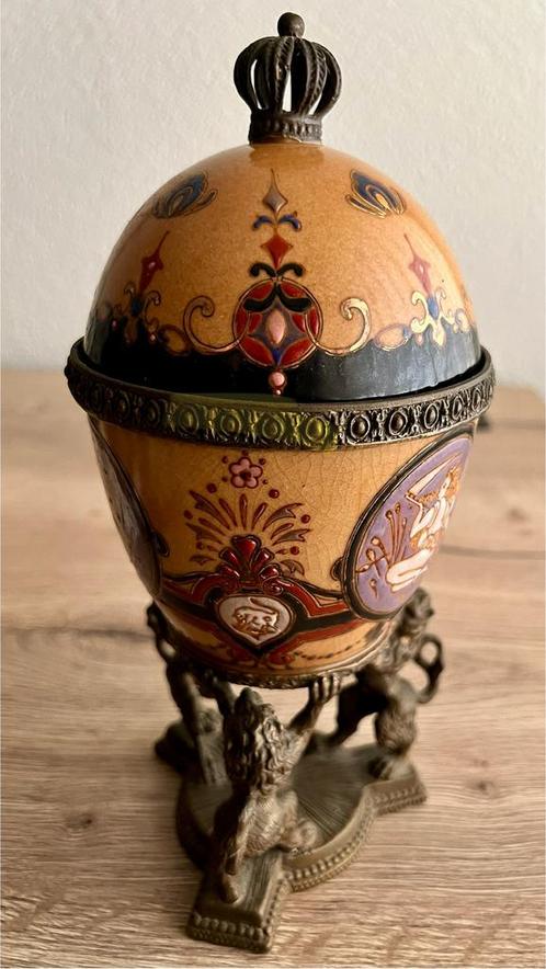 Sieraden eierdoos leeuw porselein, Antiek en Kunst, Antiek | Porselein, Ophalen