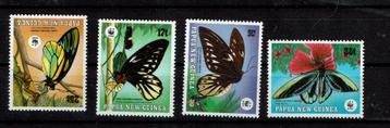 papua new guine 1988 pf wwf serie vlinders butterflies insec beschikbaar voor biedingen