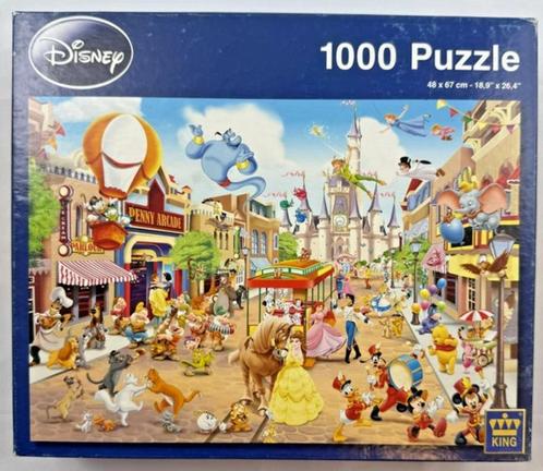Disney King puzzel 1000 st. Disneyland Main Street compleet, Hobby en Vrije tijd, Denksport en Puzzels, Zo goed als nieuw, Verzenden