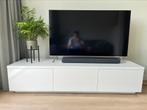 TV Meubel in hoogglans wit, Ophalen, Overige materialen, 150 tot 200 cm, Zo goed als nieuw