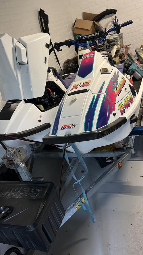 Kawasaki x2 2stuks met dubbele trailer, Watersport en Boten, Waterski's, Zo goed als nieuw, Waterski's, Ophalen of Verzenden