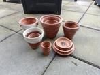 Terracotta potten, Tuin en Terras, Bloempotten, Gebruikt, Rond, Ophalen of Verzenden, Minder dan 40 cm