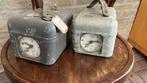 2x leuke brocante oude duivenklok STB met sleutel, Ophalen of Verzenden