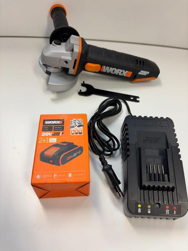 Worx WX800 Accu Haakse Slijper – Nieuw in Doos, Doe-het-zelf en Verbouw, Gereedschap | Slijpmachines, Nieuw, Haakse handslijpmachine