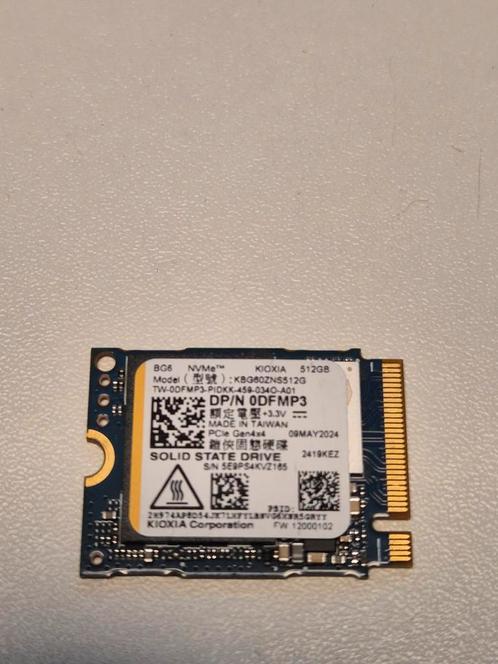 Toshiba/Kioxia 512GB Nvme SSD 2230 Pcie Gen 4, Computers en Software, Harde schijven, Gebruikt, Laptop, Intern, SSD, Overige aansluitingen