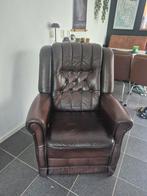 Leren fauteuil, Ophalen, Zo goed als nieuw, 75 tot 100 cm, Leer