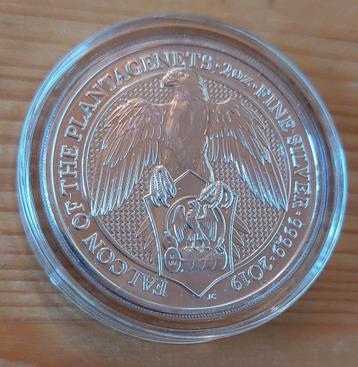 Queen's Beasts Falcon of the Plantagenets 2 oz 99,9% zilver beschikbaar voor biedingen
