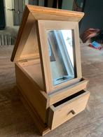 Houten sieradendoos met spiegel, Ophalen of Verzenden, Zo goed als nieuw