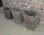3 maal oude plukmand voor olijven mand wasmand manden, Ophalen