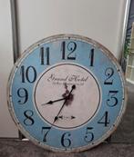 Wandklok 'Grand Hotel' Lichtblauw 80cm, Ophalen, Zo goed als nieuw, Analoog, Wandklok