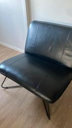 Stoere fauteuil leer zwart, Huis en Inrichting, Fauteuils, Ophalen, Zo goed als nieuw, Leer