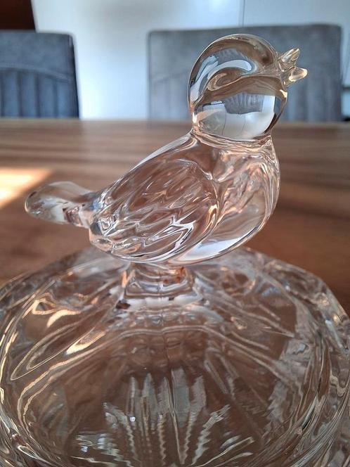 8 kantig kristallen vogel doosje, Antiek en Kunst, Antiek | Glas en Kristal, Ophalen of Verzenden