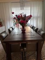 Mooie stevige robuust houten eettafel 2.30x1.00, Huis en Inrichting, Tafels | Eettafels, Ophalen, 100 tot 150 cm, Teakhout, 200 cm of meer