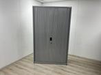 Jaloeziedeurkast ASPA zilvergrijs 195 cm hoog, Ophalen, 100 tot 150 cm, Zo goed als nieuw, Met slot