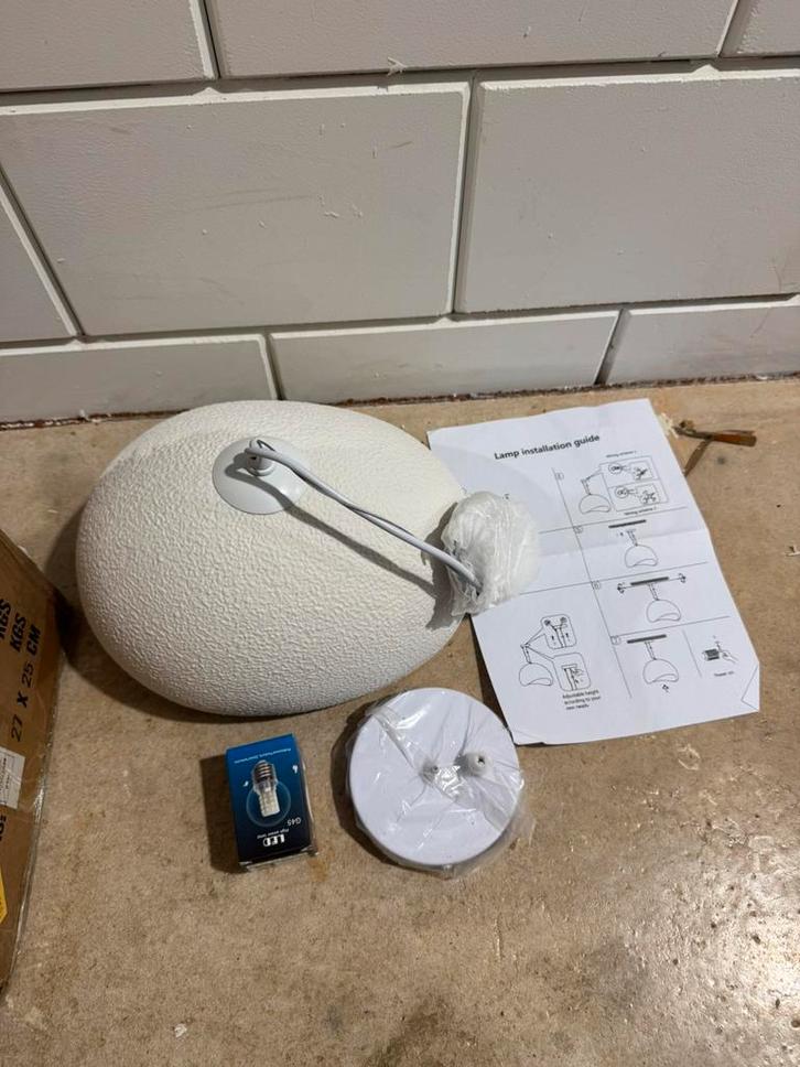 Nieuw: Wabi Sabi Japandi Stijl hanglamp - 30cm wit, Huis en Inrichting, Lampen | Hanglampen, Nieuw, Minder dan 50 cm, Ophalen of Verzenden