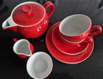Dibbern ontbijtservies - helderrood, Ophalen, Zo goed als nieuw, Effen, Porselein