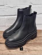 H&M - Premium leren chelseaboots maat 41 - Nieuw, Kleding | Dames, Schoenen, H&M, Zwart, Lage of Enkellaarzen, Nieuw