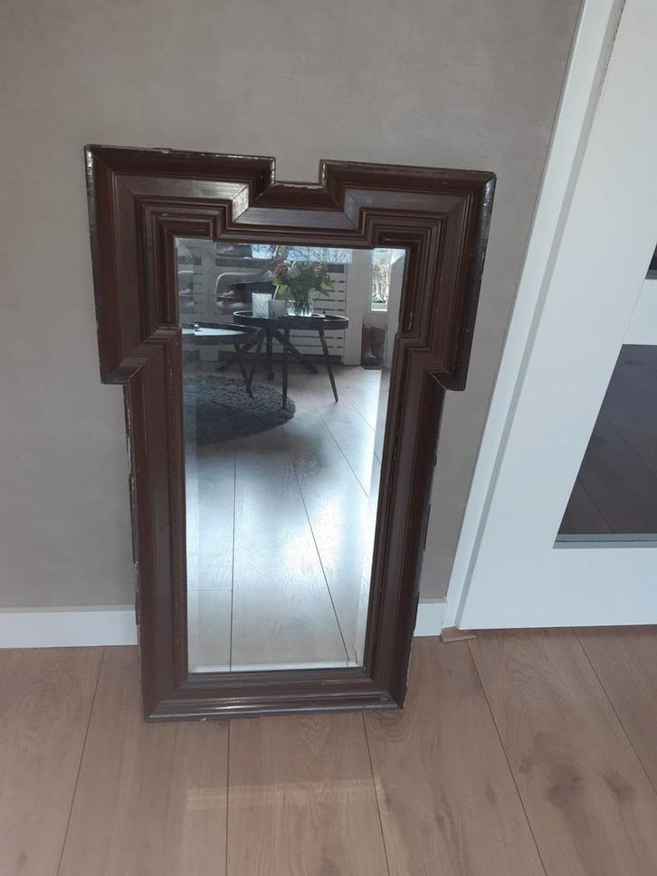 Antieke Spiegel met Houten Frame, Antiek en Kunst, Antiek | Spiegels, Ophalen of Verzenden