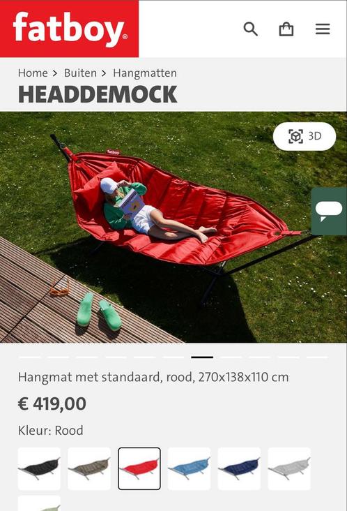Fatboy  Headdemock rood hangmat in goede staat, Tuin en Terras, Hangmatten, Gebruikt, Ophalen