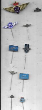 10 KLM VERSCHILLENDE VLIEGTUIG SPELDEN K.L.M., Ophalen of Verzenden, Gebruikt, Transport, Speldje of Pin