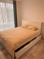 Bed 160x200 met hoofdbord, Huis en Inrichting, Slaapkamer | Bedden, Wit, Tweepersoons, Ophalen of Verzenden, Zo goed als nieuw