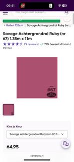 Savage Ruby Achtergrondrol 1.35m x 11m, Audio, Tv en Foto, Fotografie | Fotostudio en Toebehoren, Ophalen of Verzenden, Nieuw