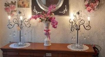 Set 2 mooie kristallen tafel lampen  beschikbaar voor biedingen