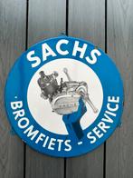 Sachs Bromfiets Service emaille reclamebord, Reclamebord, I, Ophalen of Verzenden, Zo goed als nieuw