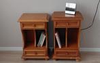 Vintage nachtkastjes van grenen hout, Huis en Inrichting, Slaapkamer | Nachtkastjes, Ophalen, Gebruikt, Minder dan 45 cm, 55 tot 70 cm