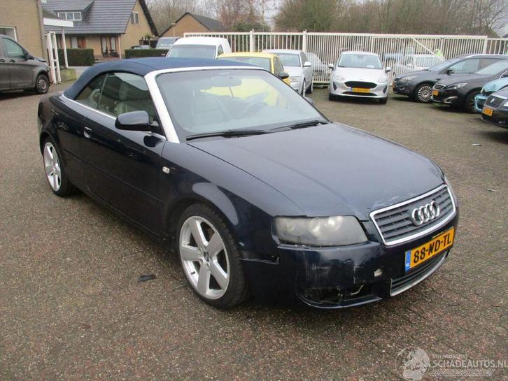 Audi A4 Cabriolet 2.4 V6 Exclusive Aut (bj 2002, automaat), Auto diversen, Schadeauto's, Audi, Automaat, Benzine, Cabriolet, Blauw