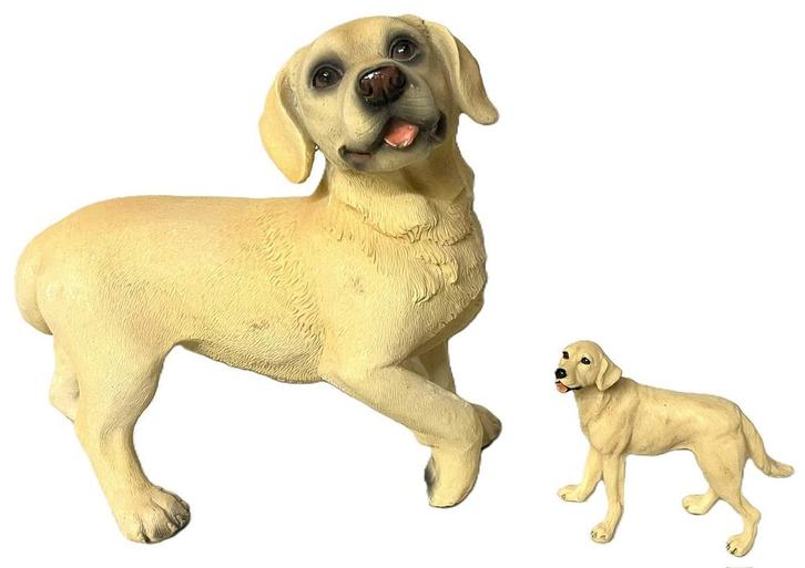 Twee stenen honden beeldjes, Verzamelen, Beelden en Beeldjes, Zo goed als nieuw, Dier, Ophalen of Verzenden