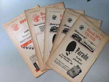 Zeldzame wedstrijd boekjes Ajax Rood Wit Thuis. 1953,55 & 62 beschikbaar voor biedingen