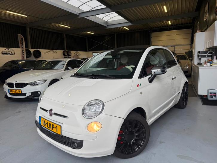 Fiat 500 1.2 AUT C 2010 Wit NAP WIT CABRIO ROOD LEDER, Auto's, Fiat, Bedrijf, Benzine, B, Hatchback, Handgeschakeld, Origineel Nederlands