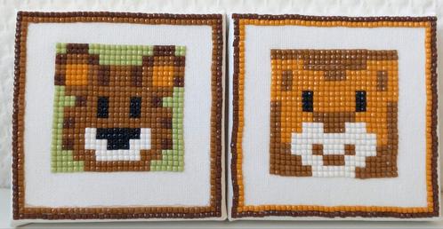 Gondas Creaties schilderijtjes diamond painting leeuw+tijger, Huis en Inrichting, Woonaccessoires | Schilderijen, Tekeningen en Foto's