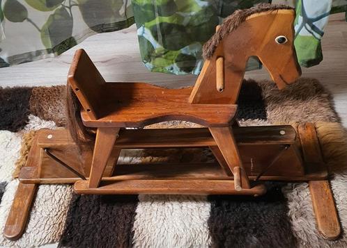Antiek houten hobbelpaard paard hout speelgoed gemonteerd, Antiek en Kunst, Antiek | Speelgoed, Ophalen of Verzenden