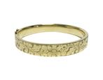 14 Karaat Gouden Slaven Armband Floraal Gravé - 26,2 g