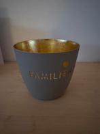 Grijze waxinehouder met gouden binnenkant, Ophalen, Overige materialen, Zo goed als nieuw, Grijs