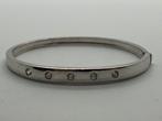 X977 Prachtige zilveren bangle armband strass, Sieraden, Tassen en Uiterlijk, Armbanden, Ophalen of Verzenden, X, Zilver, X