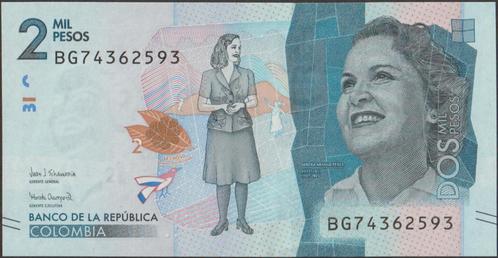 Colombia 2000 pesos 2020 UNC p.458f (# 84), Postzegels en Munten, Bankbiljetten | Amerika, Los biljet, Zuid-Amerika, Verzenden