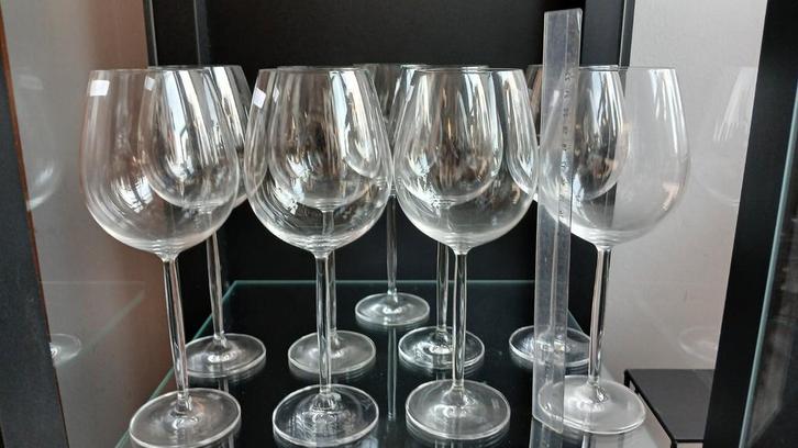 9 Schott Zwiesel Rode Wijnglazen, Huis en Inrichting, Keuken | Servies, Zo goed als nieuw, Glas of Glazen, Effen, Glas, Ophalen of Verzenden
