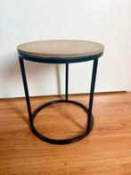 Zwart stalen bijzettafeltje - 29cm Diameter, 33cm Hoog, Huis en Inrichting, Tafels | Bijzettafels, Ophalen, Minder dan 45 cm, Minder dan 55 cm