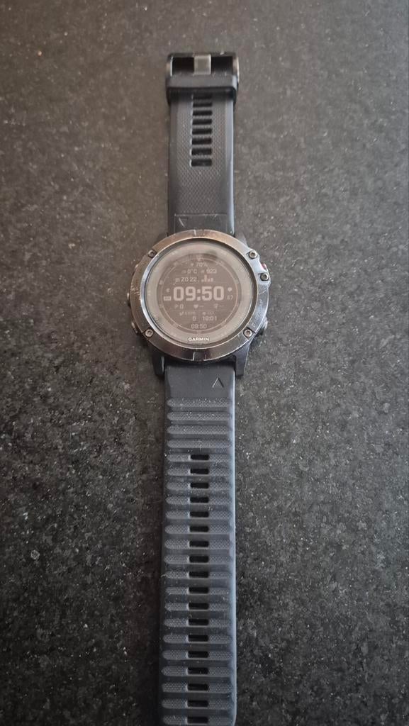 Garmin Fenix 5X Sapphire, Sieraden, Tassen en Uiterlijk, Sporthorloges, Ophalen of Verzenden, Gebruikt, Zwart, Android