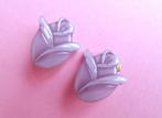 jwg Vintage 60s tulp tulpen bloem oorbellen lila clips, Verzenden, Overige materialen, Oorbellen